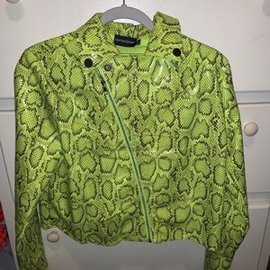 Lime green snakeskin jacket